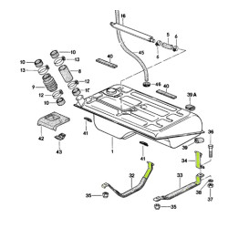 PartzBiz CE 1615652710 - Fuel tank strap set, 3 pieces