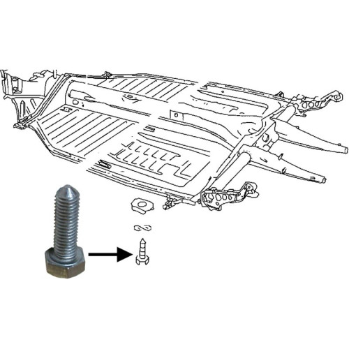PartzBiz CE: 8182000106-Bolt, Hex HD, for floor pan