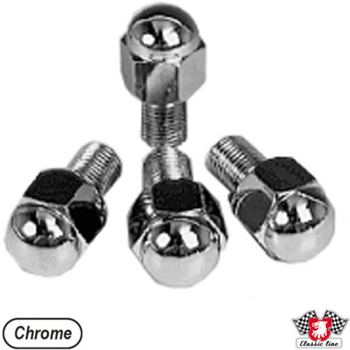 PartzBiz CE: 8160400410-Chrome acorn lug bolts for standard PartzBiz CE: 8160400410-Chrome acorn lug bolts for standard