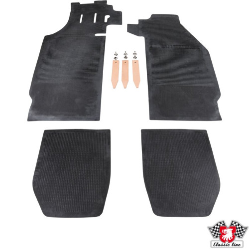 PartzBiz CE: 1601700610-Floor mat set, front/rear, black PartzBiz CE: 1601700610-Floor mat set, front/rear, black