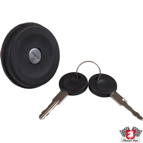 PartzBiz CE: 1115656500-ฝาปิดถังน้ำมันเชื้อเพลิงแบบล็อคได้ พร้อมกุญแจ ทำจากพลาสติกสีดำ