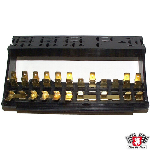 PartzBiz CE: 8199300200-กล่องฟิวส์แบบไม่มีฝาปิด สีดำ สำหรับฟิวส์ 12 ตัว
