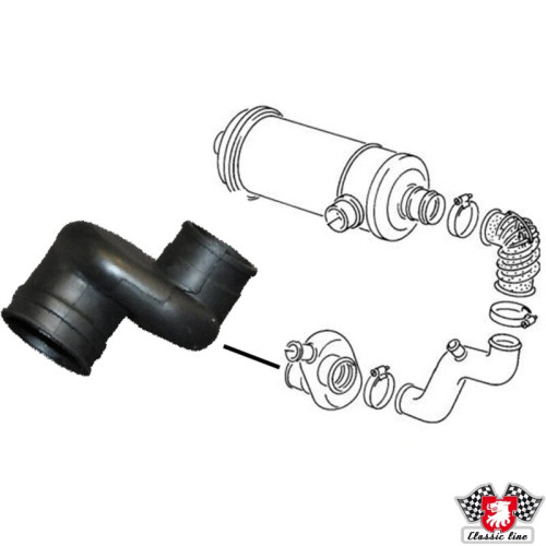 PartzBiz CE: 1116005200-Intake hose, air filter, rubber, lower