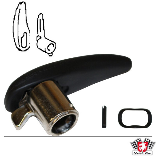 PartzBiz CE: 1685250170-Lock for vent window, black/chrome, left PartzBiz CE: 1685250170-Lock for vent window, black/chrome, left