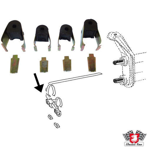 PartzBiz CE: 8150450410-Clamp and grommet set for anti roll PartzBiz CE: 8150450410-Clamp and grommet set for anti roll