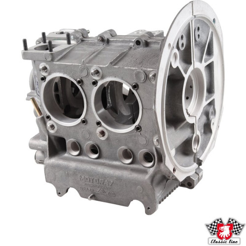 New universal engine case, magnesium alloy AS41, with 8 mm steel case savers. Includes oil pick up tube