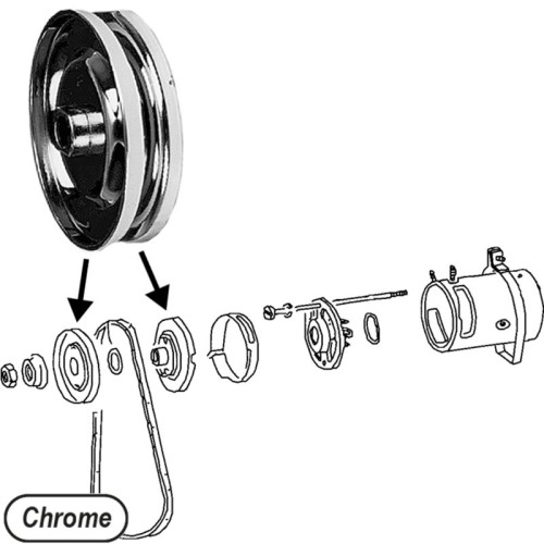 PartzBiz CE: 8190500506-Pulley for alternator,12 Volt, chrome
