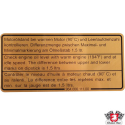 PartzBiz CE 1601502600 - Sticker, engine oil level PartzBiz CE 1601502600 - Sticker, engine oil level