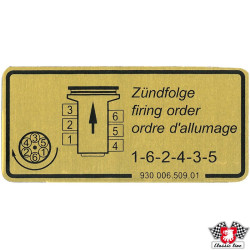 PartzBiz CE 1601500606 - Sticker, firing order PartzBiz CE 1601500606 - Sticker, firing order