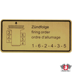 PartzBiz CE 1601500806 - Sticker, firing order PartzBiz CE 1601500806 - Sticker, firing order