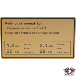 PartzBiz CE 1601501006 - Sticker, tyre pressure PartzBiz CE 1601501006 - Sticker, tyre pressure
