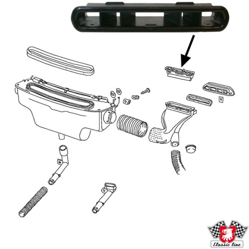 PartzBiz CE: 8189800600-Vent trim, by window, center, black PartzBiz CE: 8189800600-Vent trim, by window, center, black