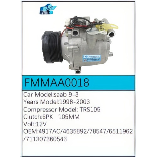PartzBiz CE: -สำหรับคอมเพรสเซอร์ Saab - FMMAA0018 PartzBiz CE: -สำหรับคอมเพรสเซอร์ Saab - FMMAA0018