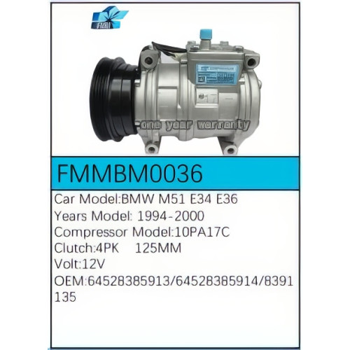 PartzBiz CE: -สำหรับคอมเพรสเซอร์ BMW - FMMBM0036 PartzBiz CE: -สำหรับคอมเพรสเซอร์ BMW - FMMBM0036