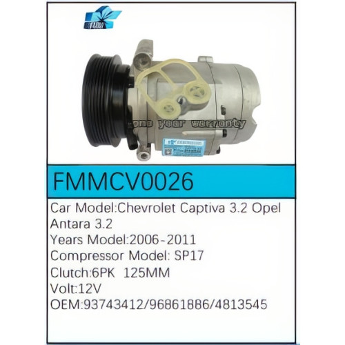 PartzBiz CE: -สำหรับคอมเพรสเซอร์ Chevrolet - FMMCV0026 PartzBiz CE: -สำหรับคอมเพรสเซอร์ Chevrolet - FMMCV0026