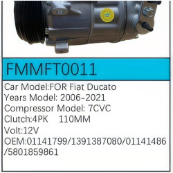 PartzBiz CE FMMFT0011 - สำหรับคอมเพรสเซอร์ Fiat - FMMFT0011