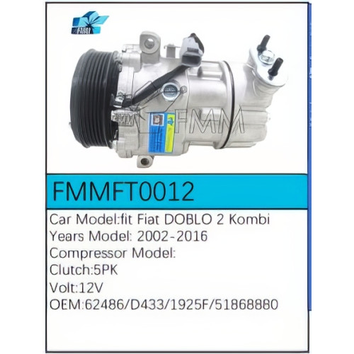 PartzBiz CE: -สำหรับคอมเพรสเซอร์ Fiat - FMMFT0012 PartzBiz CE: -สำหรับคอมเพรสเซอร์ Fiat - FMMFT0012
