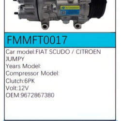 PartzBiz CE FMMFT0017 - สำหรับคอมเพรสเซอร์ Fiat - FMMFT0017