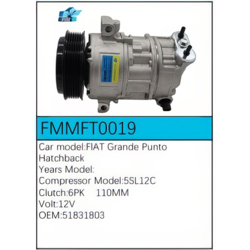 PartzBiz CE: -สำหรับคอมเพรสเซอร์ Fiat - FMMFT0019 PartzBiz CE: -สำหรับคอมเพรสเซอร์ Fiat - FMMFT0019