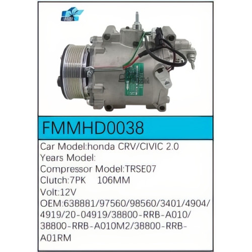 PartzBiz CE: -Compressor for Honda - FMMHD0038 PartzBiz CE: -Compressor for Honda - FMMHD0038