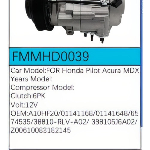 PartzBiz CE: -สำหรับคอมเพรสเซอร์ Honda - FMMHD0039 PartzBiz CE: -สำหรับคอมเพรสเซอร์ Honda - FMMHD0039