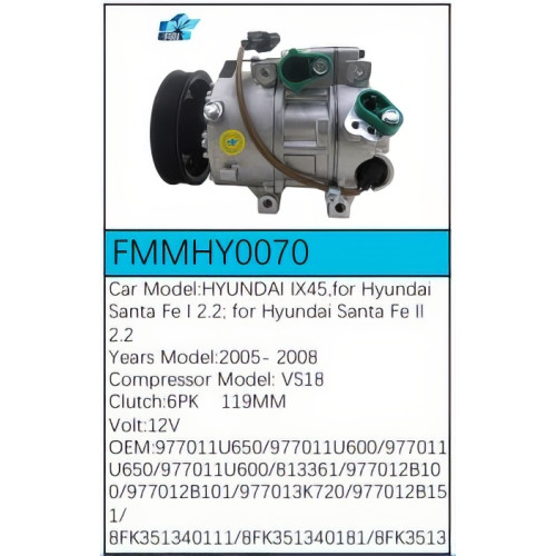 PartzBiz CE: -สำหรับคอมเพรสเซอร์ Hyundai - FMMHY0070 PartzBiz CE: -สำหรับคอมเพรสเซอร์ Hyundai - FMMHY0070