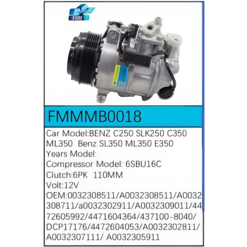 PartzBiz CE: -สำหรับคอมเพรสเซอร์ Mercedes-Benz - FMMMB0018 PartzBiz CE: -สำหรับคอมเพรสเซอร์ Mercedes-Benz - FMMMB0018
