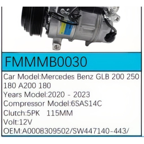 PartzBiz CE: -สำหรับคอมเพรสเซอร์ Mercedes-Benz - FMMMB0030 PartzBiz CE: -สำหรับคอมเพรสเซอร์ Mercedes-Benz - FMMMB0030