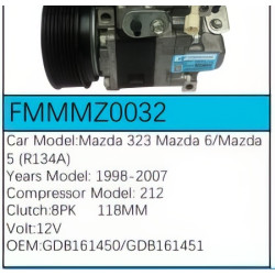 PartzBiz CE FMMMZ0032 - Compressor for Mazda - FMMMZ0032 PartzBiz CE FMMMZ0032 - Compressor for Mazda - FMMMZ0032