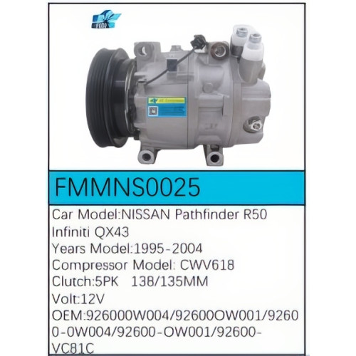 PartzBiz CE: -Compressor for Nissan - FMMNS0025 PartzBiz CE: -Compressor for Nissan - FMMNS0025