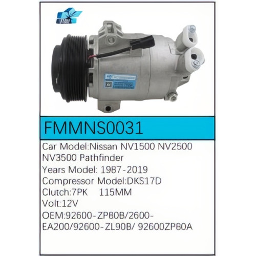 PartzBiz CE: -Compressor for Nissan - FMMNS0031 PartzBiz CE: -Compressor for Nissan - FMMNS0031