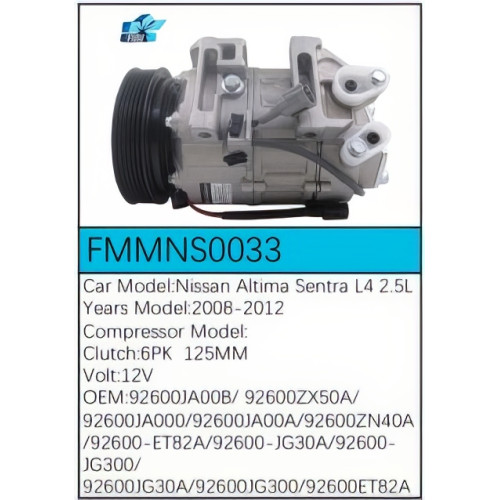 PartzBiz CE: -Compressor for Nissan - FMMNS0033 PartzBiz CE: -Compressor for Nissan - FMMNS0033