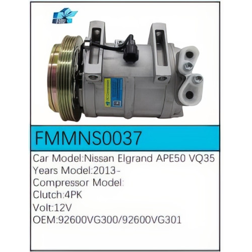 PartzBiz CE: -Compressor for Nissan - FMMNS0037 PartzBiz CE: -Compressor for Nissan - FMMNS0037