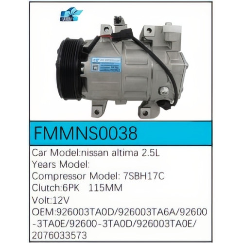 PartzBiz CE: -Compressor for Nissan - FMMNS0038 PartzBiz CE: -Compressor for Nissan - FMMNS0038