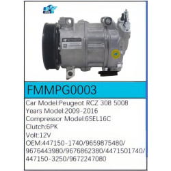 PartzBiz CE FMMPG0003 - Compressor for Peugeot - FMMPG0003 PartzBiz CE FMMPG0003 - Compressor for Peugeot - FMMPG0003
