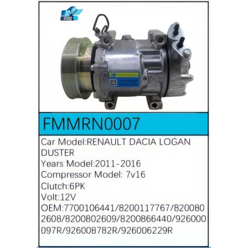 PartzBiz CE: -สำหรับคอมเพรสเซอร์ Renault - FMMRN0007 PartzBiz CE: -สำหรับคอมเพรสเซอร์ Renault - FMMRN0007