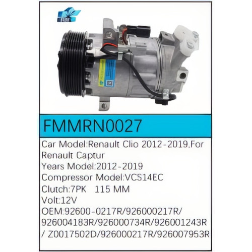 PartzBiz CE: -สำหรับคอมเพรสเซอร์ Renault - FMMRN0027 PartzBiz CE: -สำหรับคอมเพรสเซอร์ Renault - FMMRN0027
