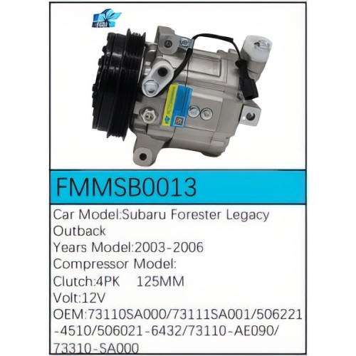 PartzBiz CE: -Compressor for Subaru - FMMSB0013 PartzBiz CE: -Compressor for Subaru - FMMSB0013