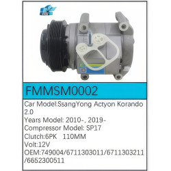 PartzBiz CE FMMSM0002 - สำหรับคอมเพรสเซอร์ SsangYong - FMMSM0002 PartzBiz CE FMMSM0002 - สำหรับคอมเพรสเซอร์ SsangYong - FMMSM0002