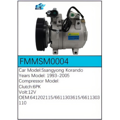 PartzBiz CE: -Compressor for SsangYong - FMMSM0004 PartzBiz CE: -Compressor for SsangYong - FMMSM0004