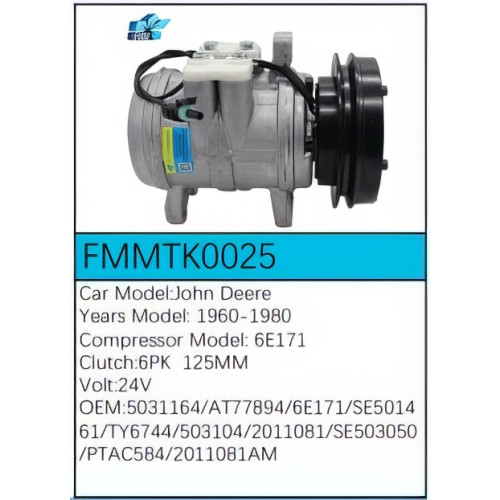 PartzBiz CE: -สำหรับคอมเพรสเซอร์ John Deere - FMMTK0025 PartzBiz CE: -สำหรับคอมเพรสเซอร์ John Deere - FMMTK0025