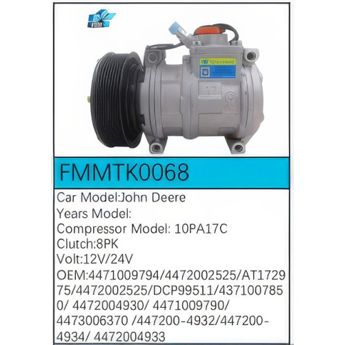 PartzBiz CE: -สำหรับคอมเพรสเซอร์ John Deere - FMMTK0068 PartzBiz CE: -สำหรับคอมเพรสเซอร์ John Deere - FMMTK0068