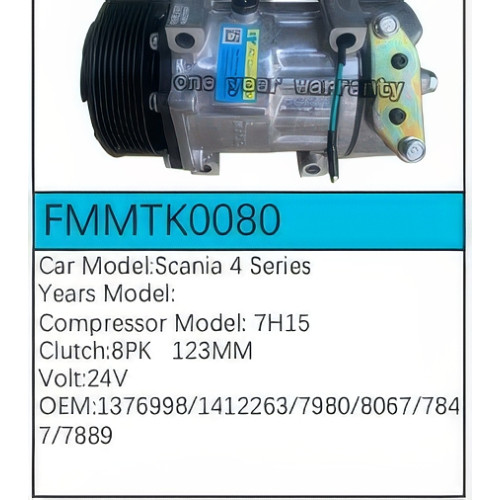PartzBiz CE: -สำหรับคอมเพรสเซอร์ Scania - FMMTK0080 PartzBiz CE: -สำหรับคอมเพรสเซอร์ Scania - FMMTK0080