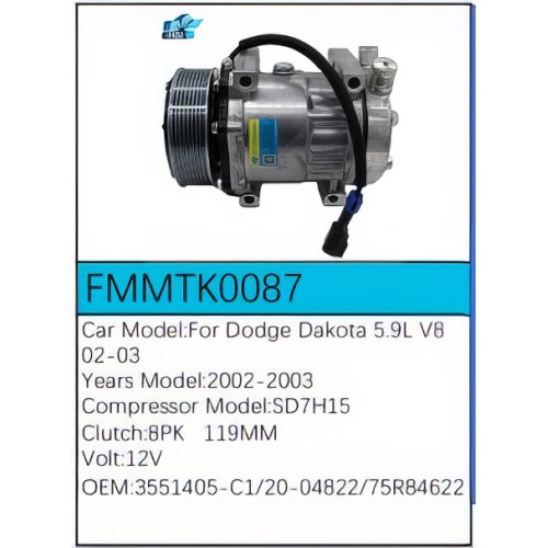 PartzBiz CE: -สำหรับคอมเพรสเซอร์ Dodge - FMMTK0087 PartzBiz CE: -สำหรับคอมเพรสเซอร์ Dodge - FMMTK0087