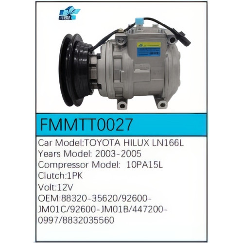 PartzBiz CE: -สำหรับคอมเพรสเซอร์ Toyota - FMMTT0027 PartzBiz CE: -สำหรับคอมเพรสเซอร์ Toyota - FMMTT0027