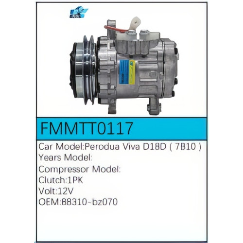 PartzBiz CE: -Compressor for Toyota - FMMTT0117 PartzBiz CE: -Compressor for Toyota - FMMTT0117
