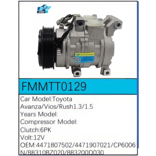 PartzBiz CE: -Compressor for Toyota - FMMTT0129 PartzBiz CE: -Compressor for Toyota - FMMTT0129
