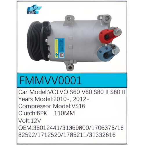 PartzBiz CE: -สำหรับคอมเพรสเซอร์ Volvo - FMMVV0001 PartzBiz CE: -สำหรับคอมเพรสเซอร์ Volvo - FMMVV0001