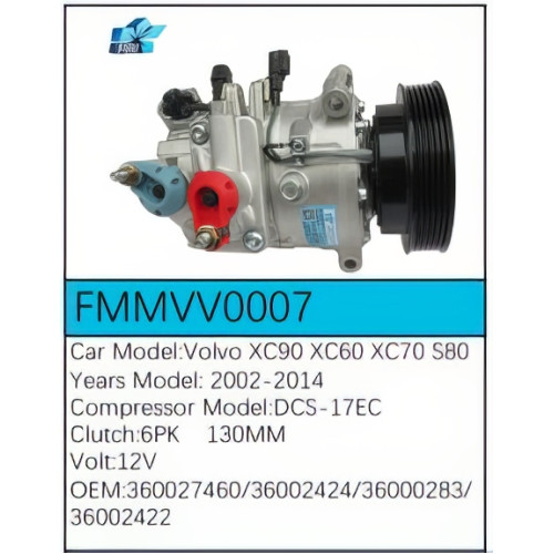 PartzBiz CE: -สำหรับคอมเพรสเซอร์ Volvo - FMMVV0007 PartzBiz CE: -สำหรับคอมเพรสเซอร์ Volvo - FMMVV0007
