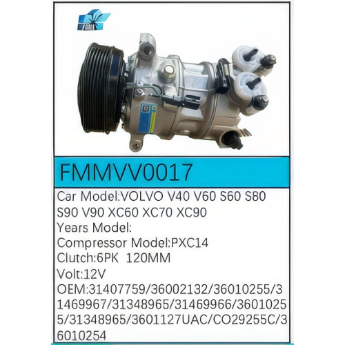 PartzBiz CE: -สำหรับคอมเพรสเซอร์ Volvo - FMMVV0017 PartzBiz CE: -สำหรับคอมเพรสเซอร์ Volvo - FMMVV0017